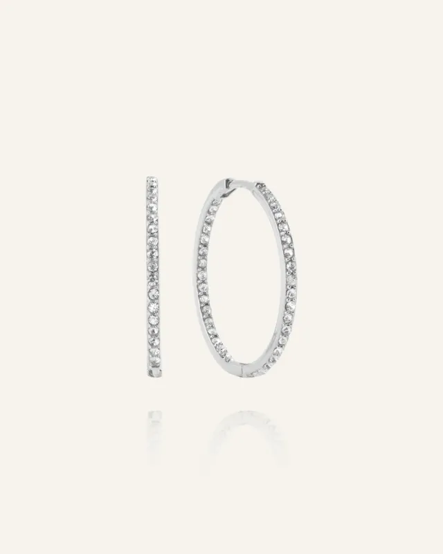 Mockberg Sparkle XL Hoops øredobber sølv 26mm zirkonia