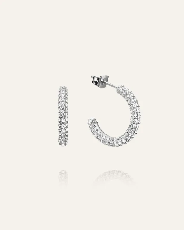 Mockberg Pavé Eternal Large hoops sølv 20 mm