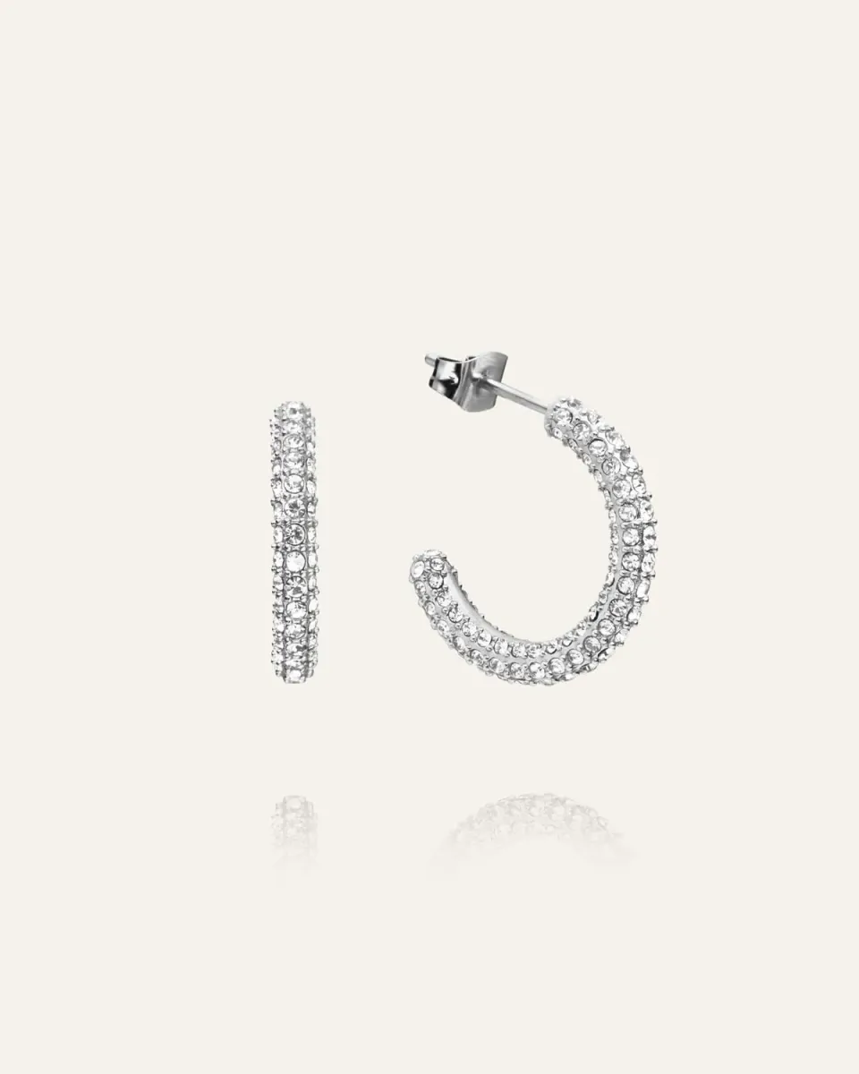 Mockberg Pavé Eternal Large hoops sølv 20 mm
