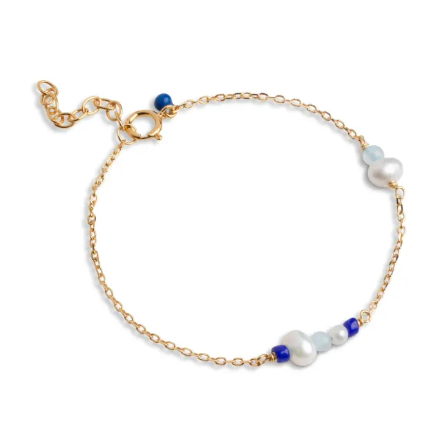 Enamel Sofia Marine armbånd 15+3 cm forgylt