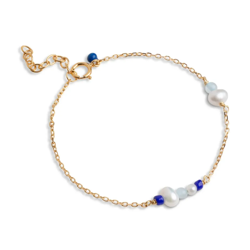 Enamel Sofia Marine armbånd 15+3 cm forgylt