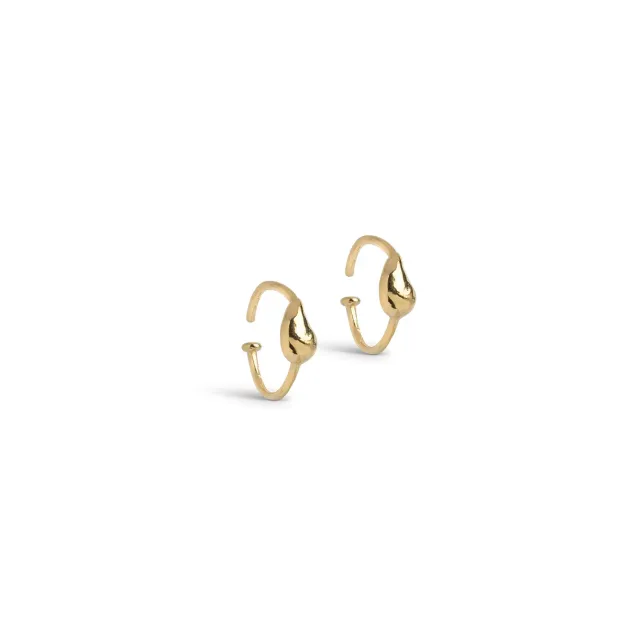 Enamel Twistie Drop hoops 10 mm i gull