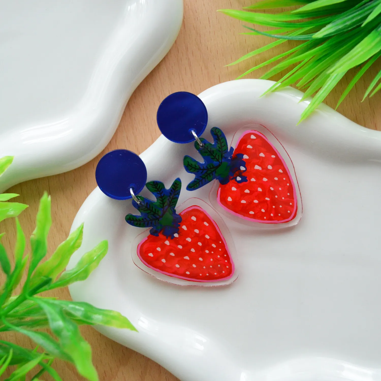 BooandBooFactory Strawberry jordbærøredobber akvarell