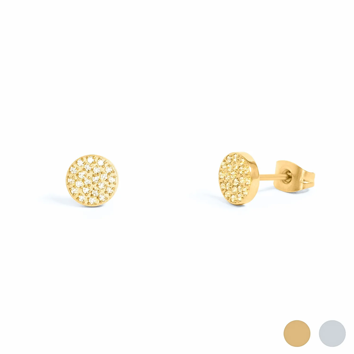 Mea Nani Everyday Icon studs 18K PVD-gull pavé