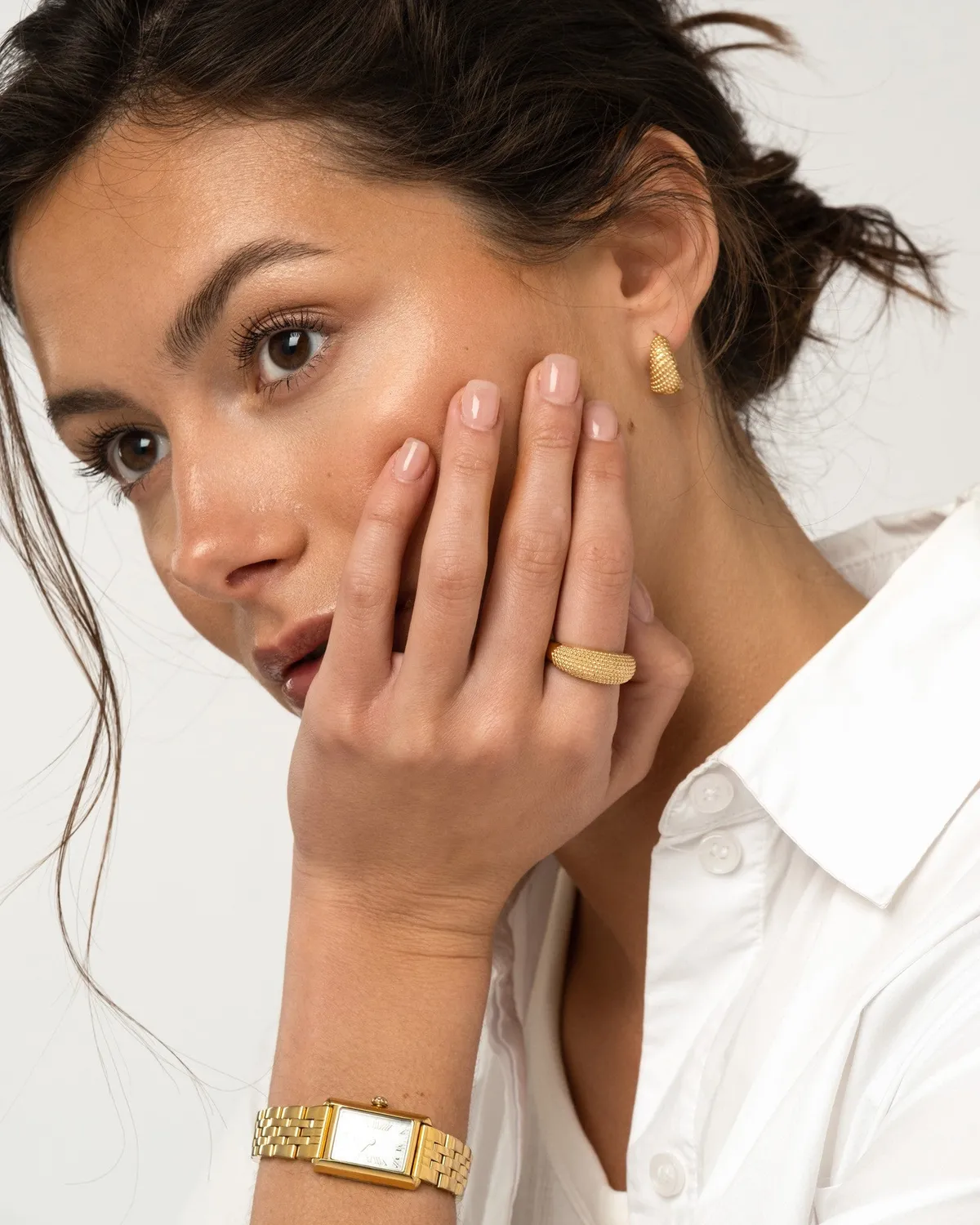 Mockberg Honey Ring ring gull strukturert
