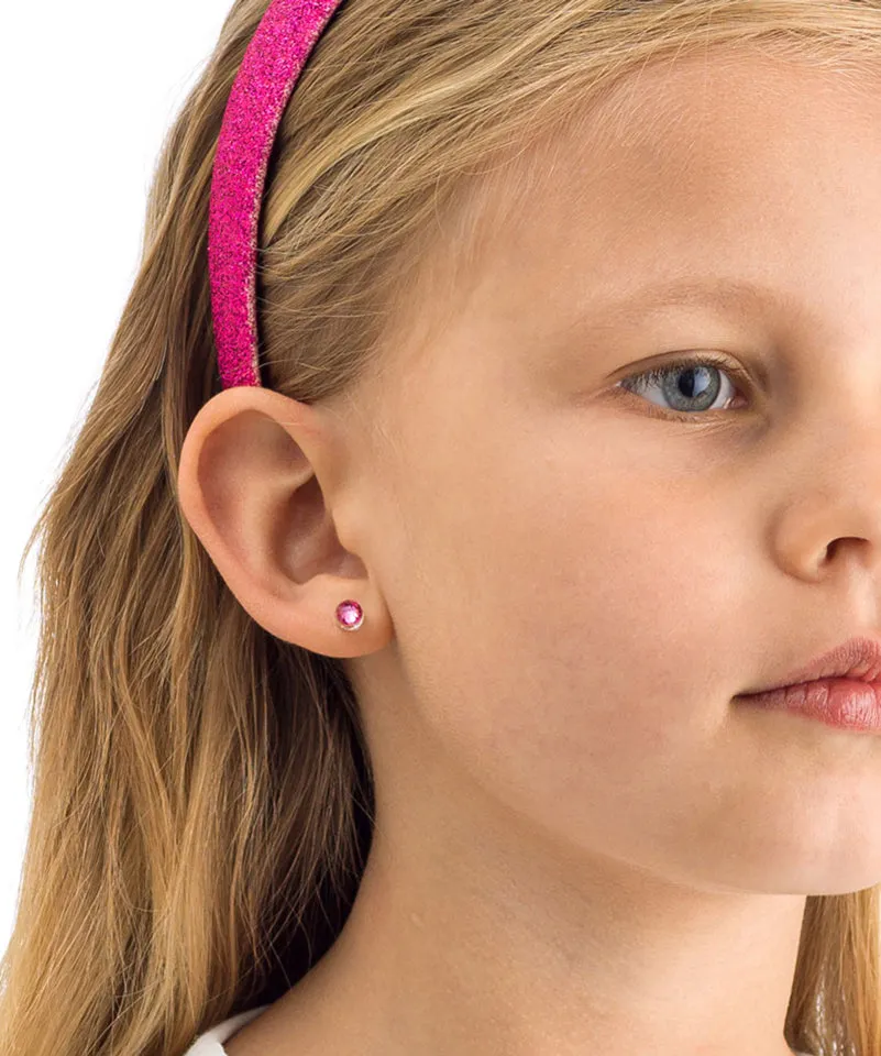 Blomdahl Bezel øredobber rose 4 mm nickelfrie