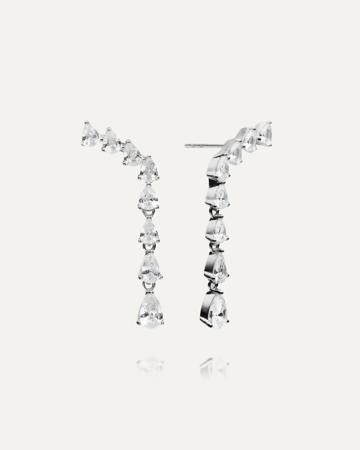 Mockberg Isadora Steel øredobber sølv 33 mm zirkonia