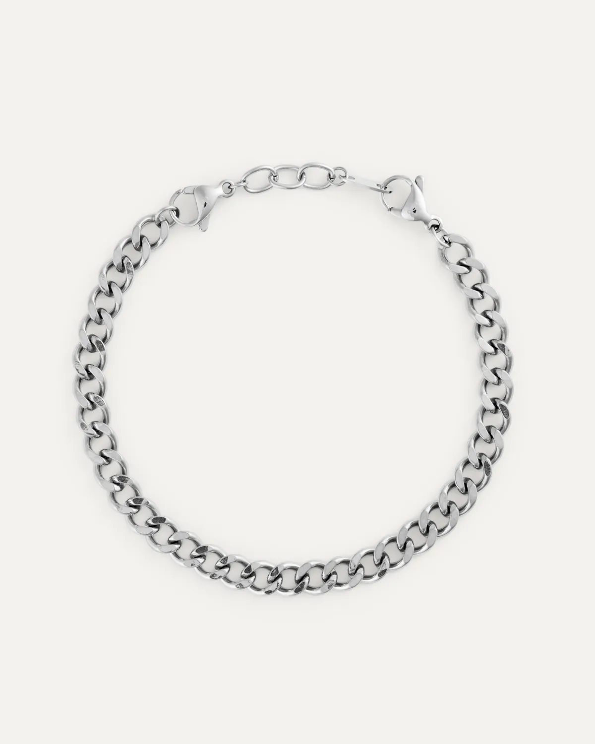 Mockberg Curb Chain armbånd sølv panser 150/185 mm