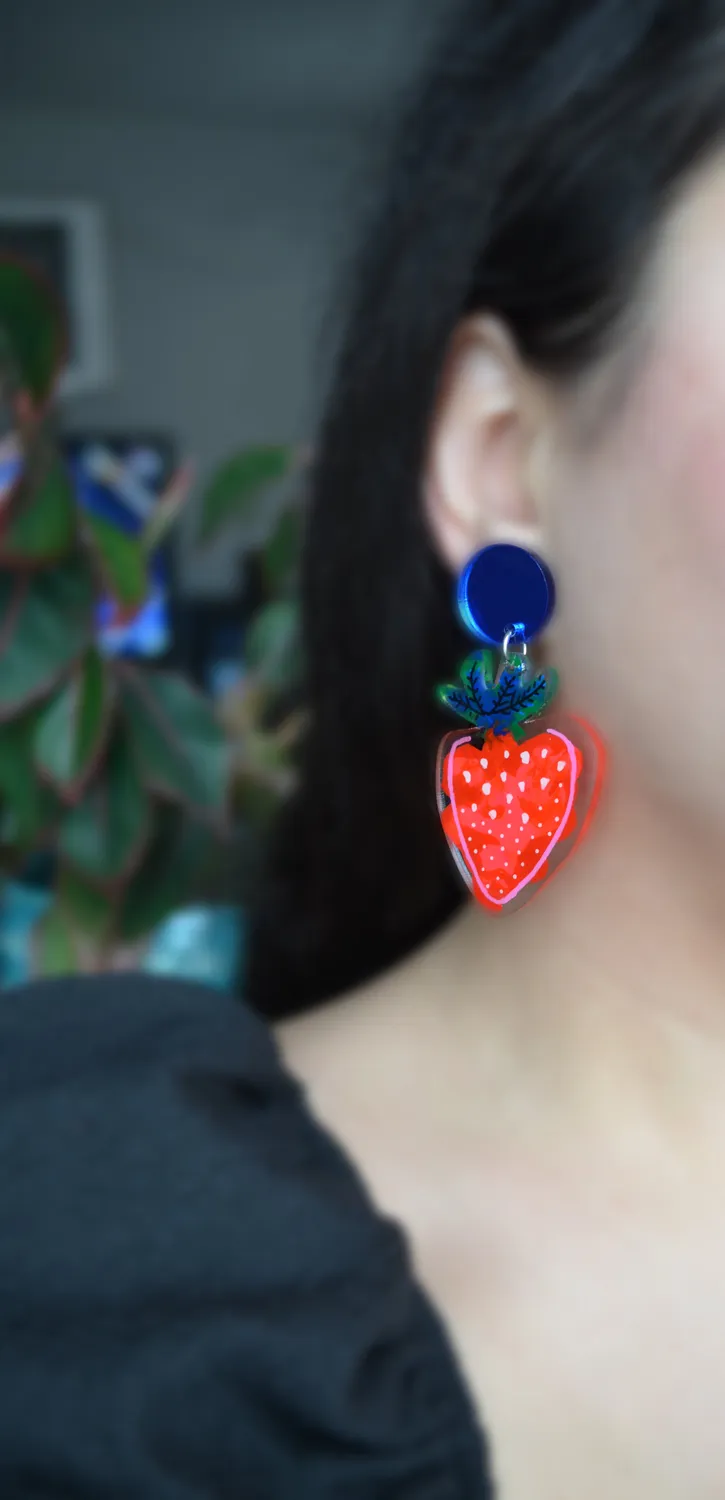 BooandBooFactory Strawberry jordbærøredobber akvarell