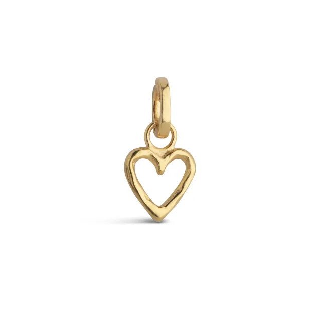 Enamel Charm Organic Heart charm 9 mm forgylt