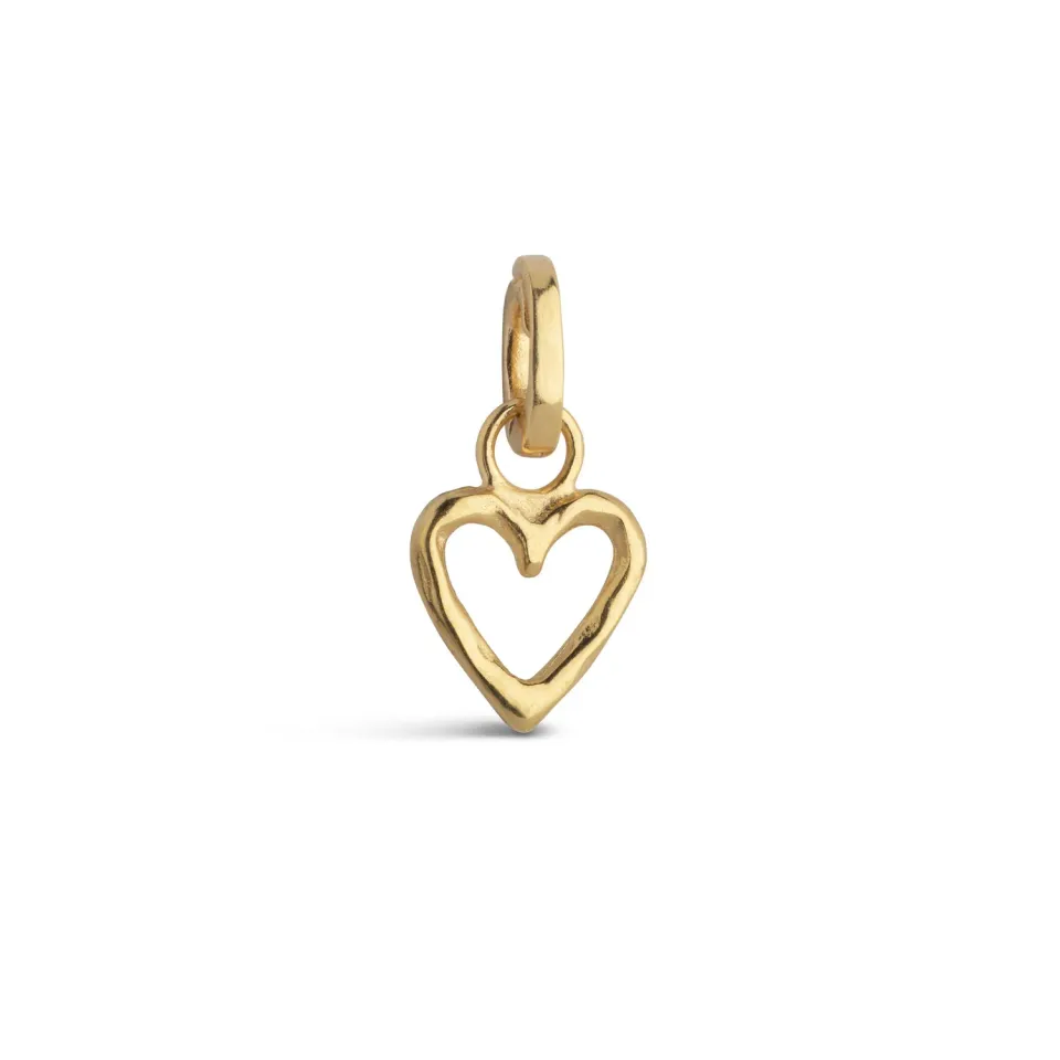 Enamel Charm Organic Heart charm 9 mm forgylt