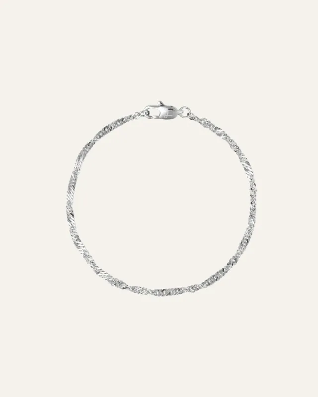 Mockberg Twirl Bracelet armbånd sølv Medium vanntett