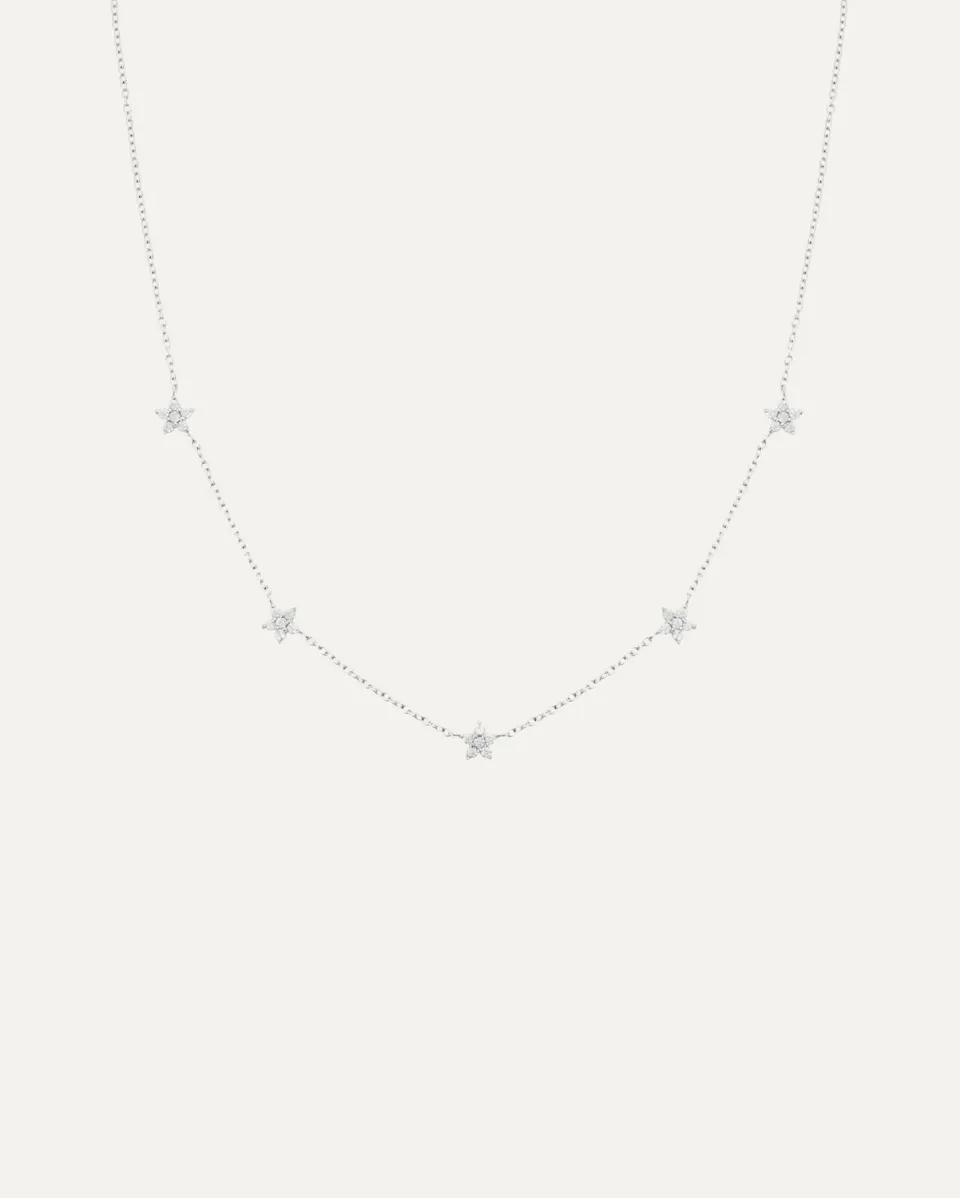 Mockberg Ellie Necklace halssmykke sølv blomster 400 mm
