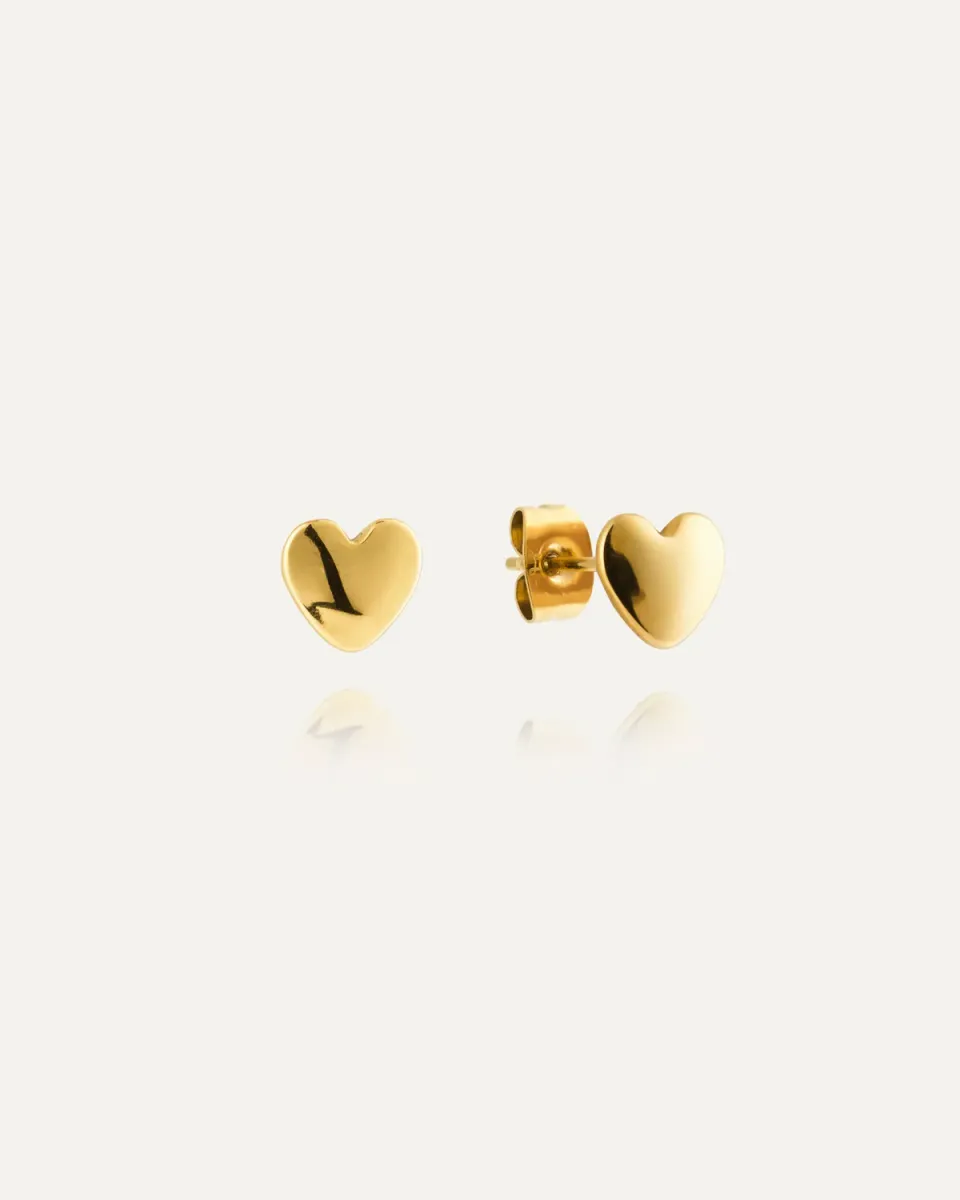 Mockberg Love Small Studs hjertestuds gull 4 mm