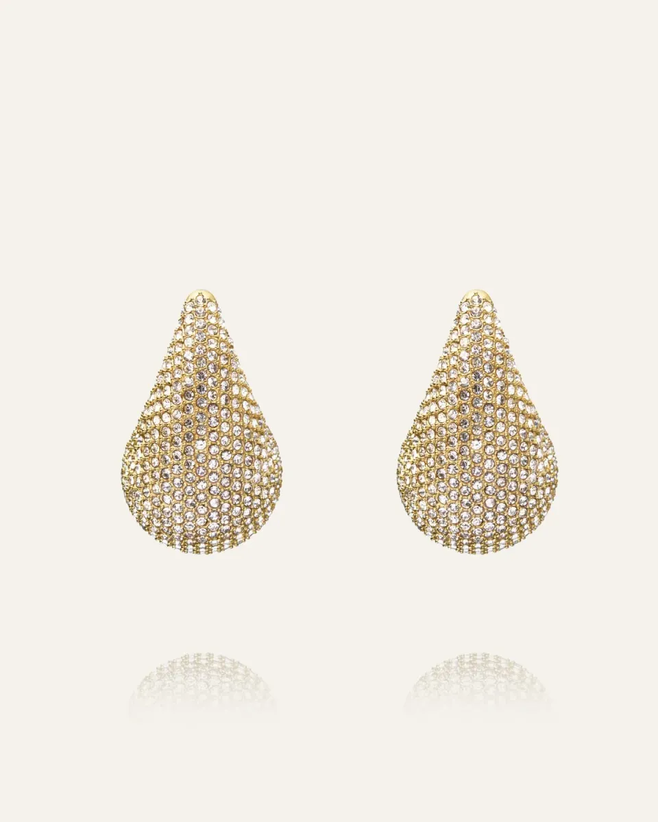 Mockberg Pavé Daring Large øredobber gull 26 mm