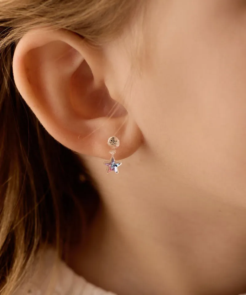 Blomdahl Pendant Star øredobb 4/6 mm crystal plast nikkelfri