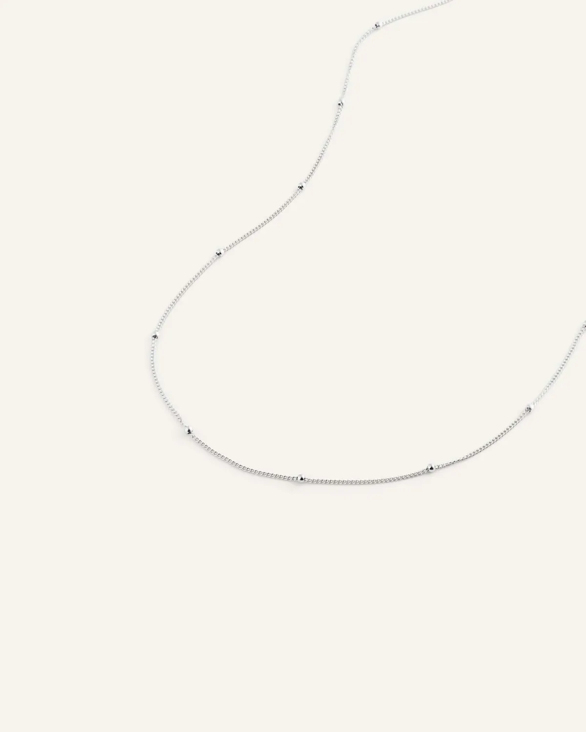 Mockberg Beaded Chain halskjede sølv 400 mm
