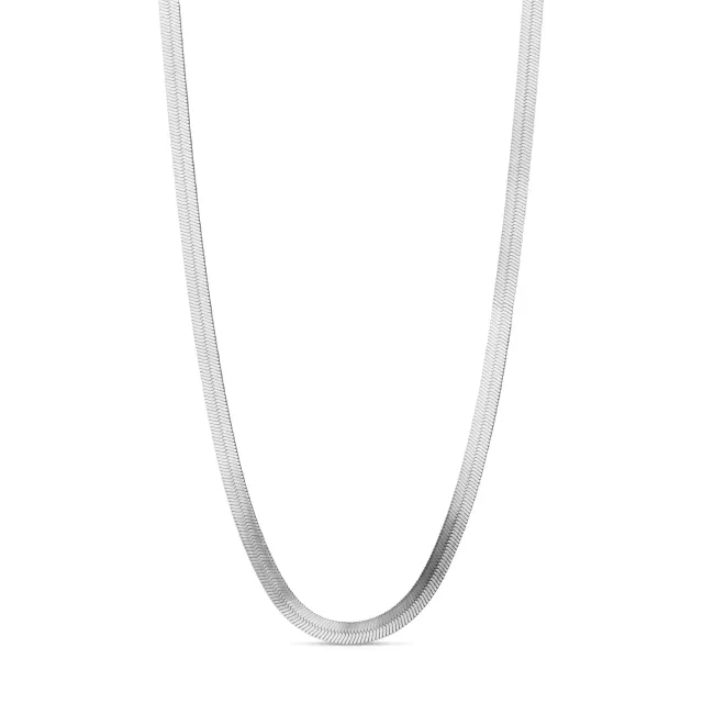 Enamel Carla halskjede sølv 42+3 cm bred lenke