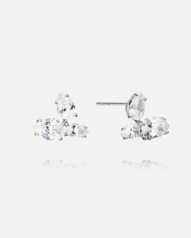 Mockberg Fleur Steel Studs øredobber sølv 11 mm zirkonia