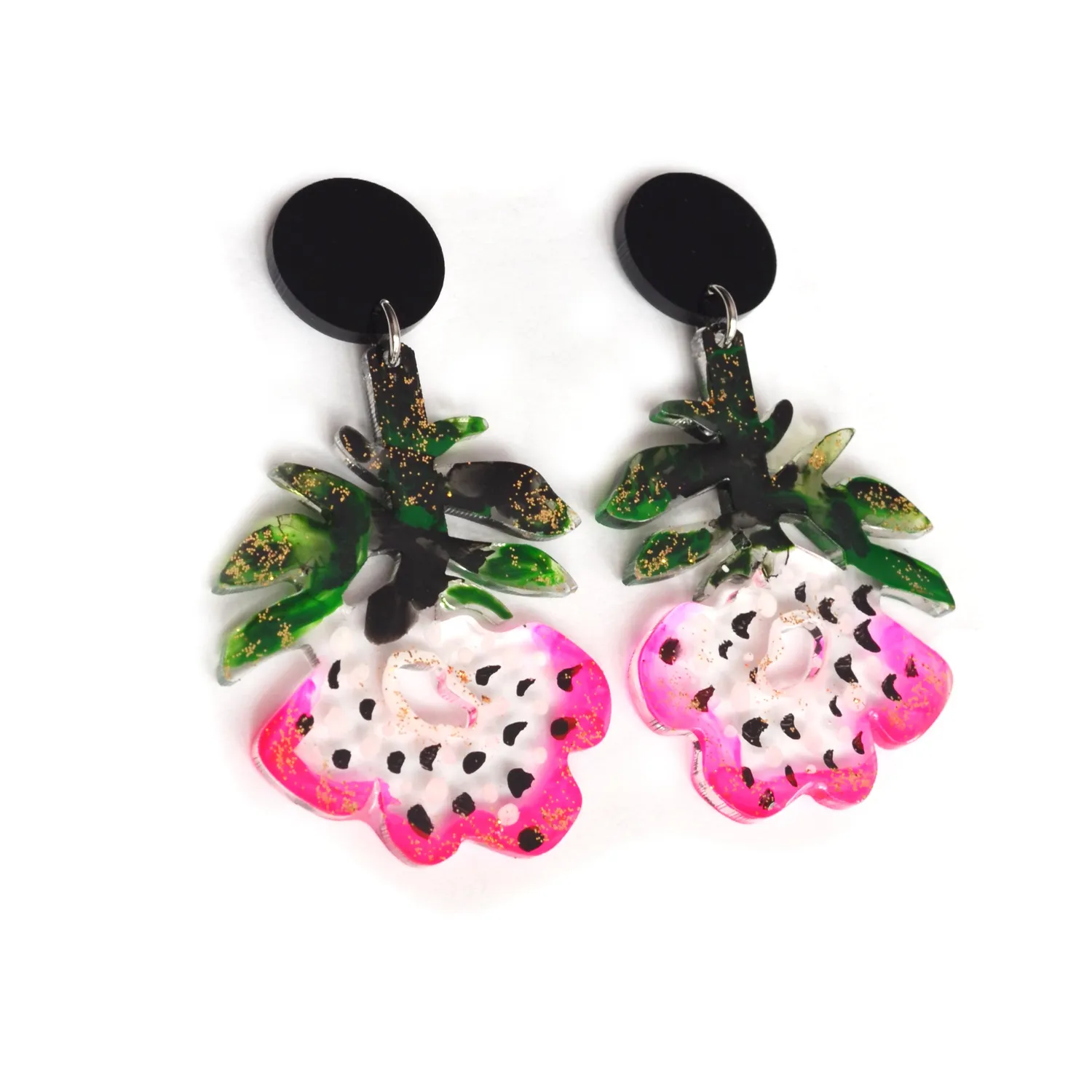 BooandBooFactory Pink Flower øredobber 1 par neonrosa