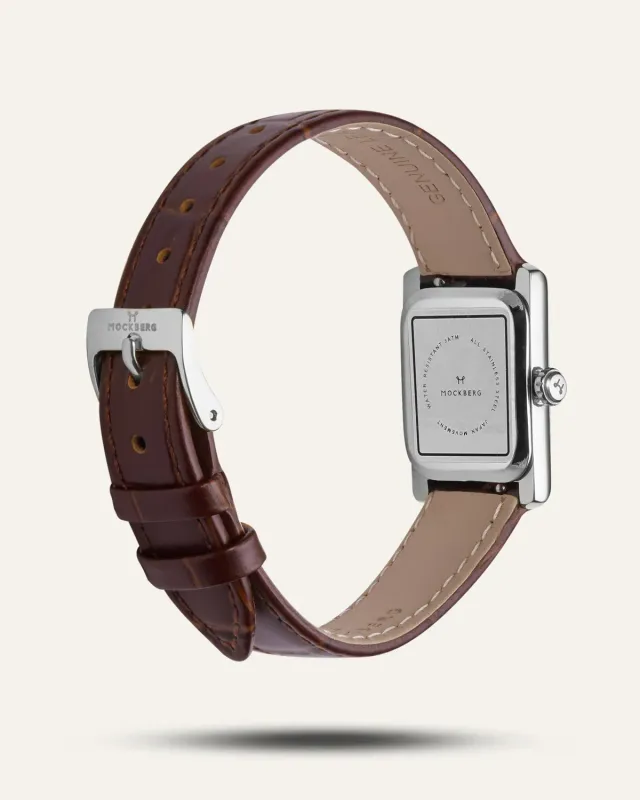 Mockberg Timeless klokkereim brunt lær 212 mm
