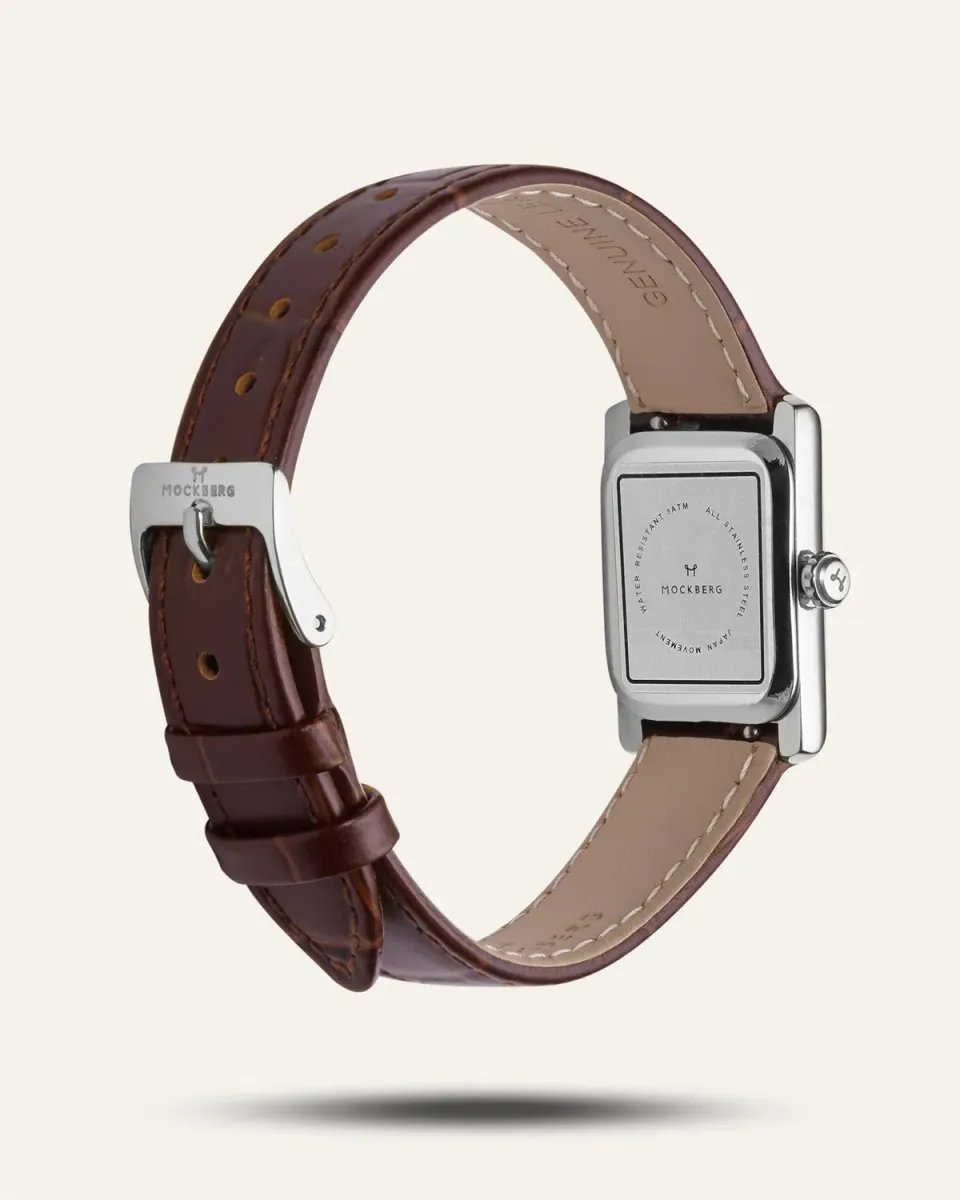 Mockberg Timeless klokkereim brunt lær 212 mm
