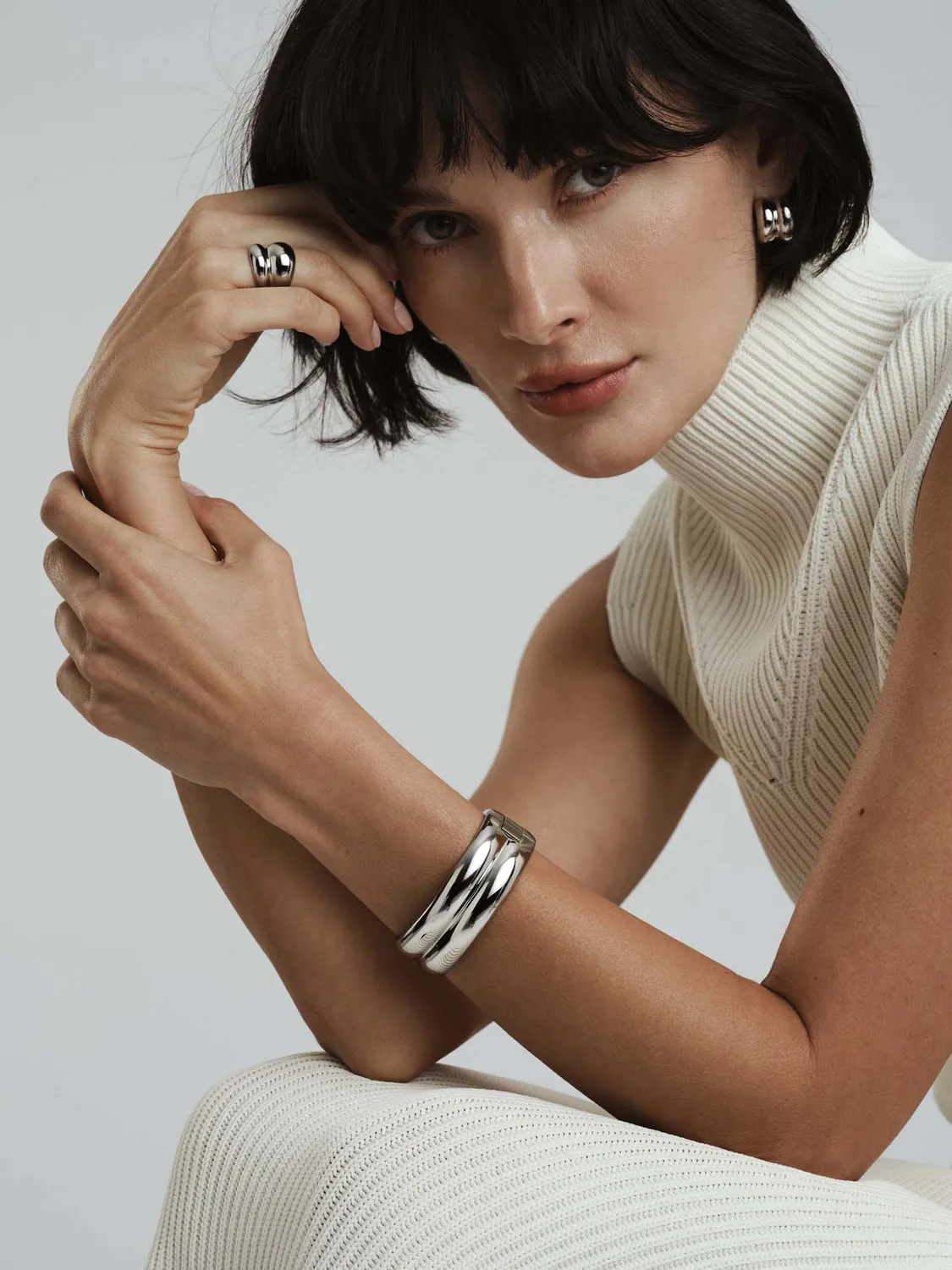 Mockberg Rebel Double Bangle arm 22 mm sølv