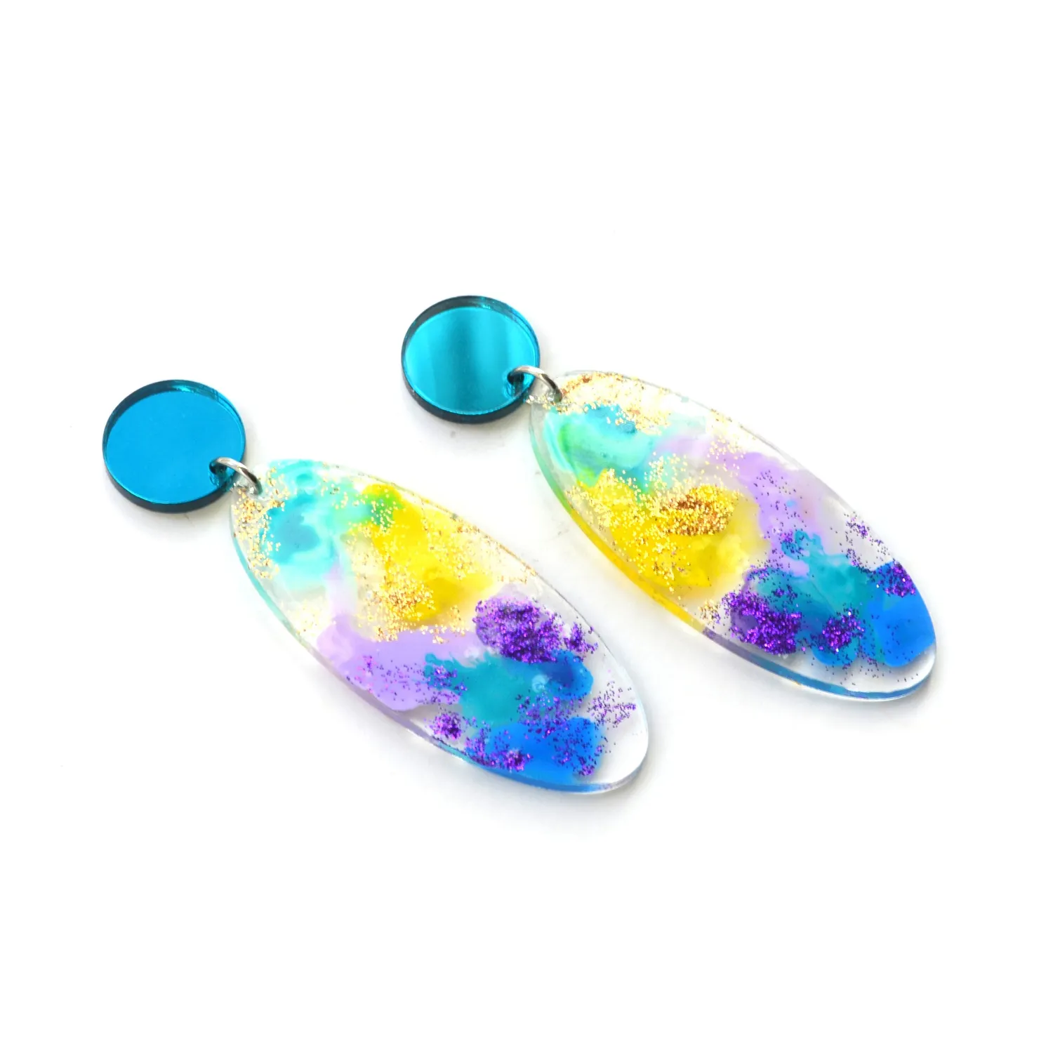 BooandBooFactory Pastel Ocean øredobber oval pastell