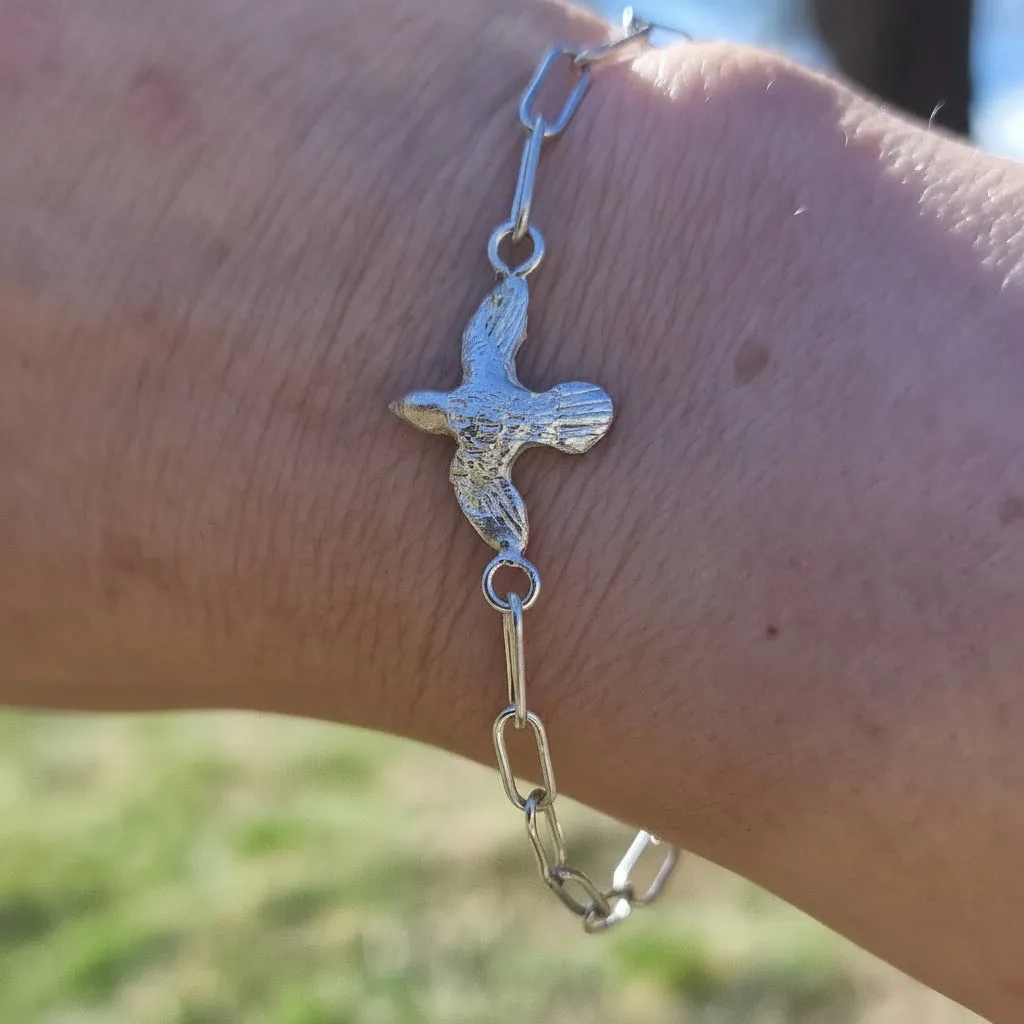 Kunstnerbonden Fri som fuglen armbånd sølv fugl
