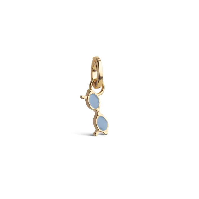 Enamel Groovy Sunglasses charm gull steel blue 11 mm