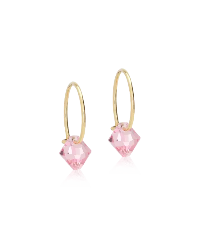 Blomdahl Ear Ring 12 mm Bicone øredobber light rose gull