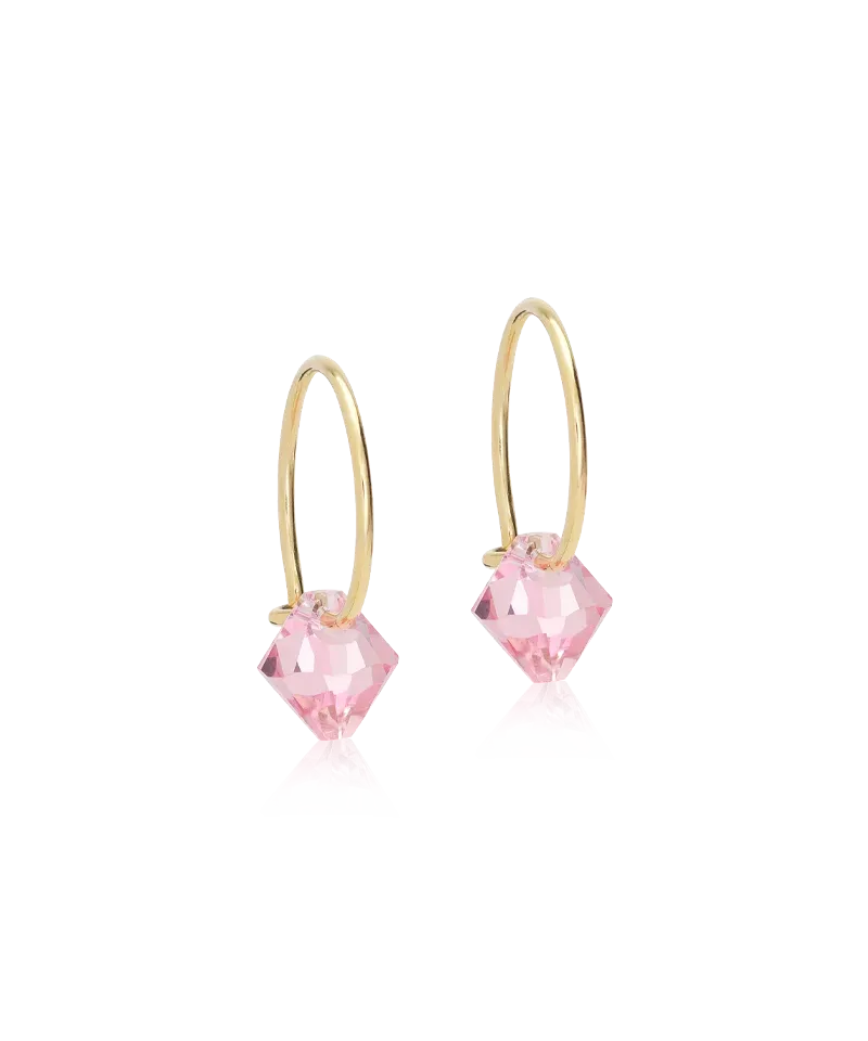 Blomdahl Ear Ring 12 mm Bicone øredobber light rose gull