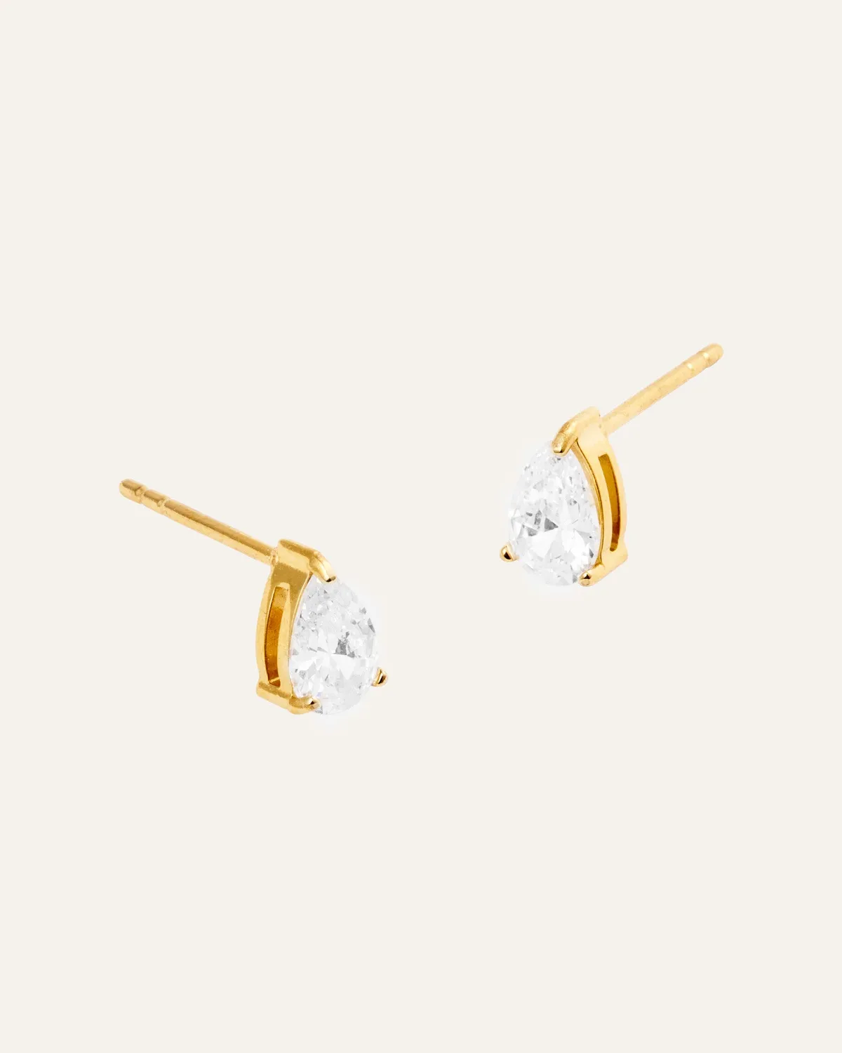 Mockberg Belle White Medium Studs øredobber gull