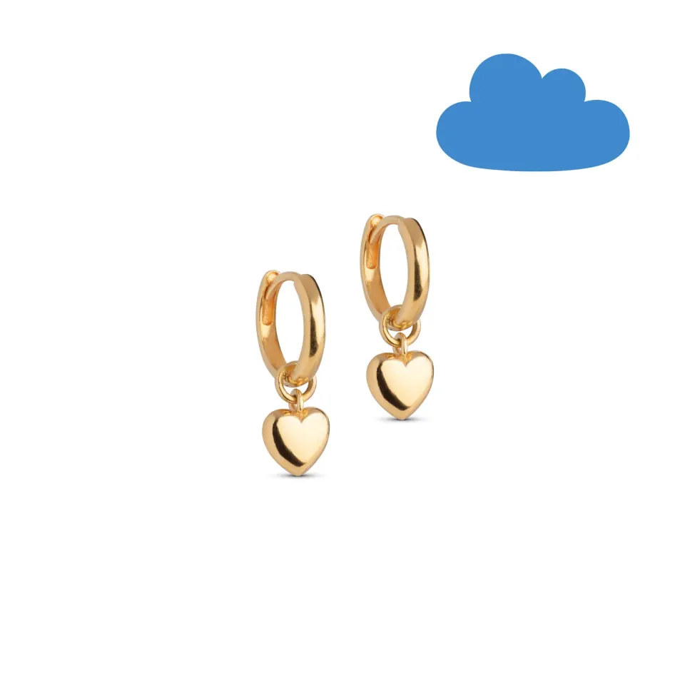 Enamel Copenhagen Amore hoops gull 20 mm hjerte