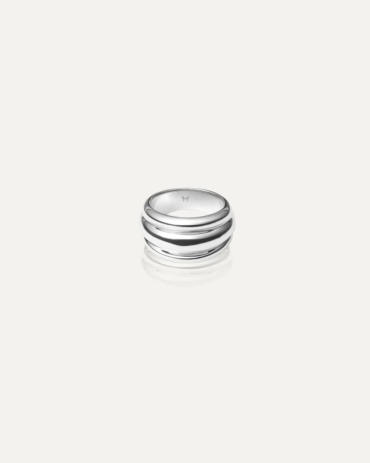 Mockberg Deco Ribbed ring sølv stål