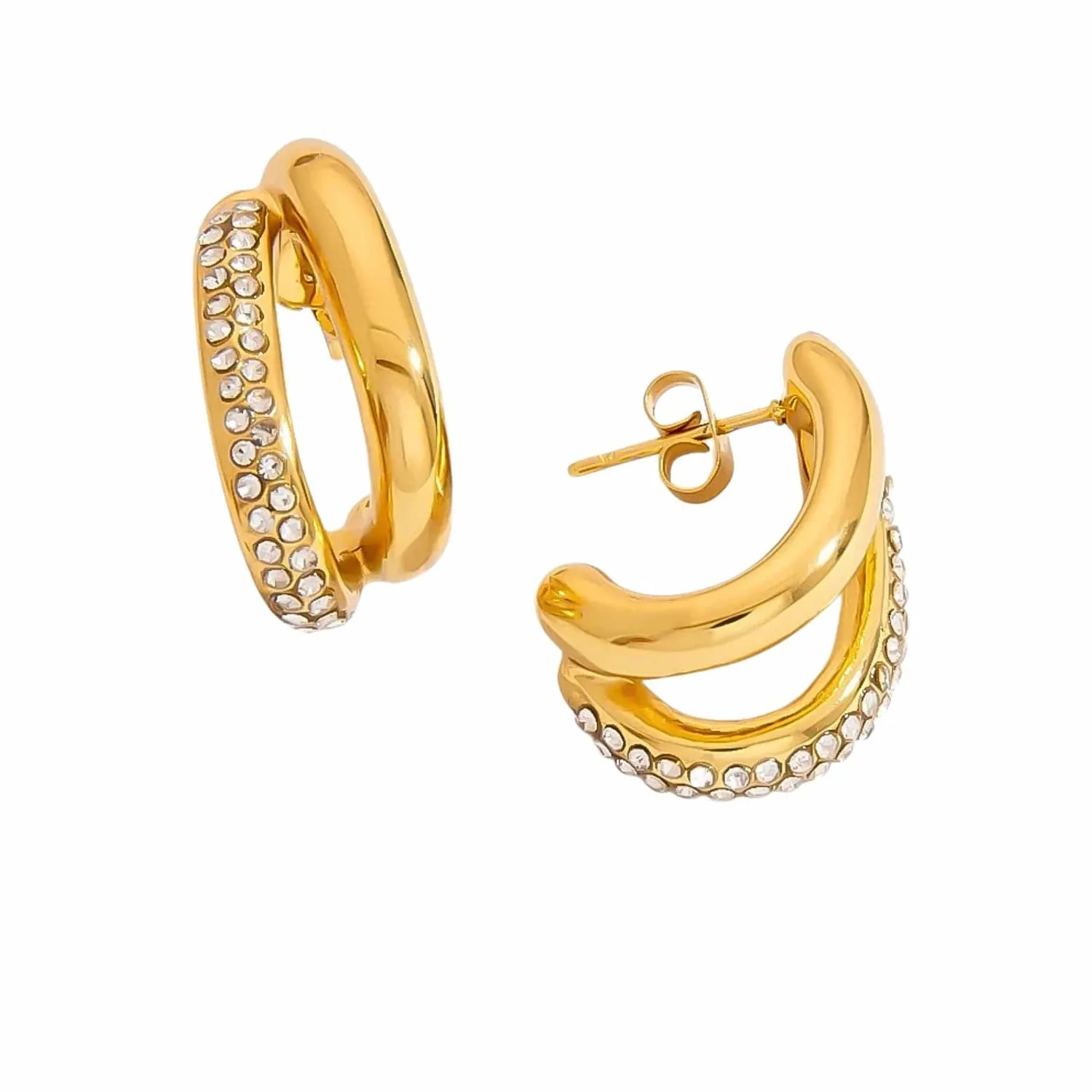 Mea Nani She Glows Hoops øredobber gull 18K