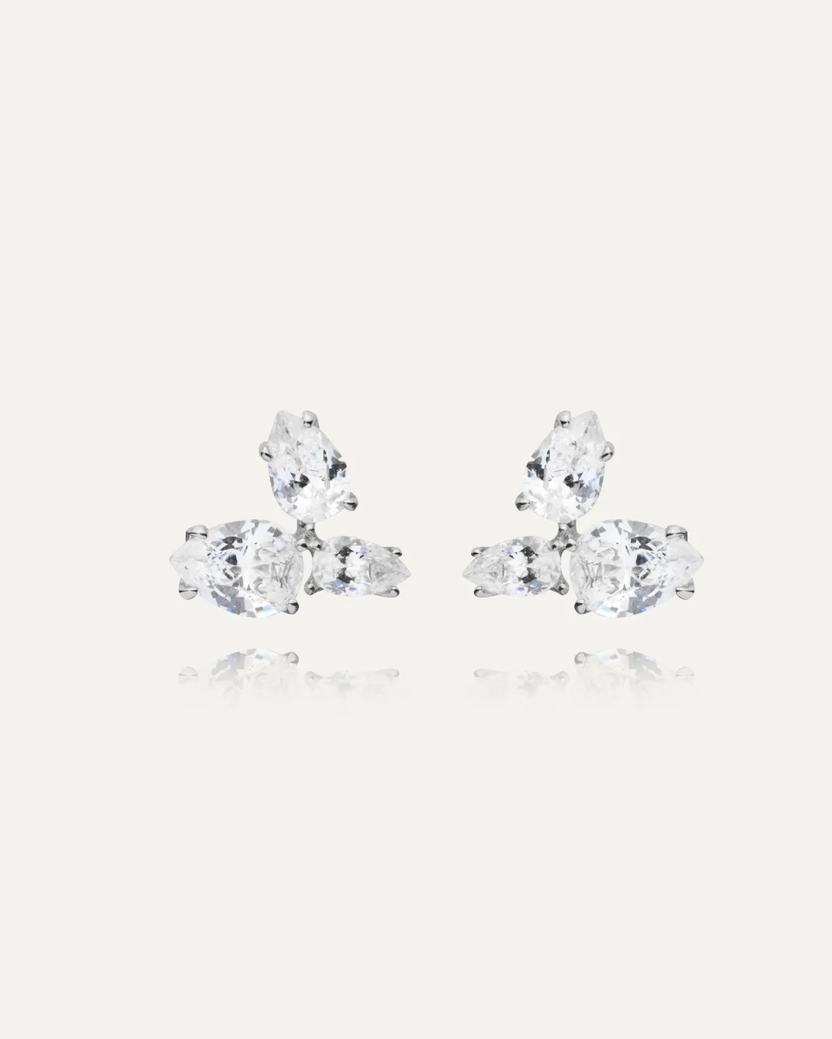 Mockberg Fleur Steel Studs øredobber sølv 11 mm zirkonia