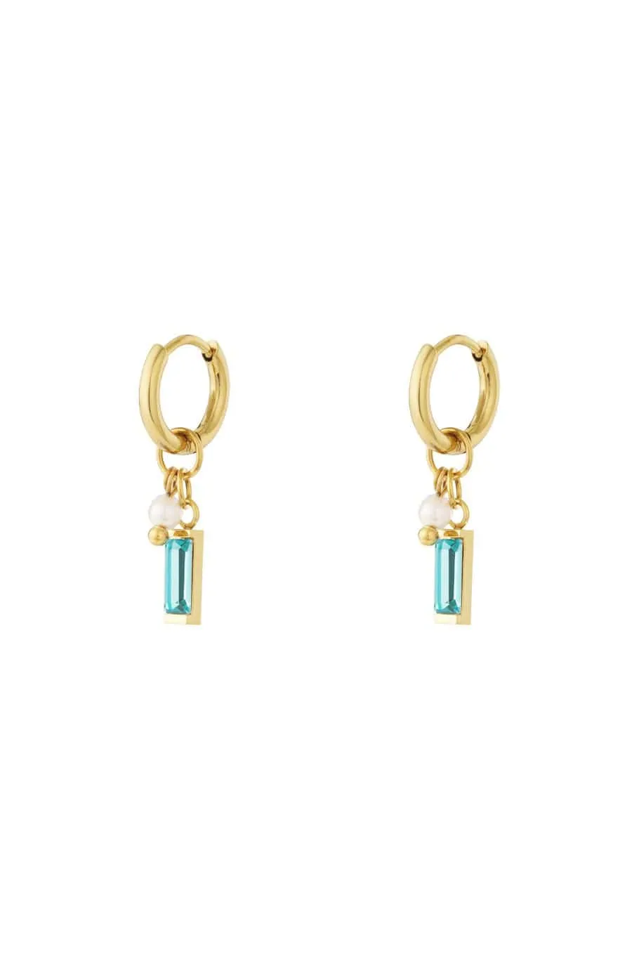 Mea Nani Ocean Whispers hoops havblå 14K gull