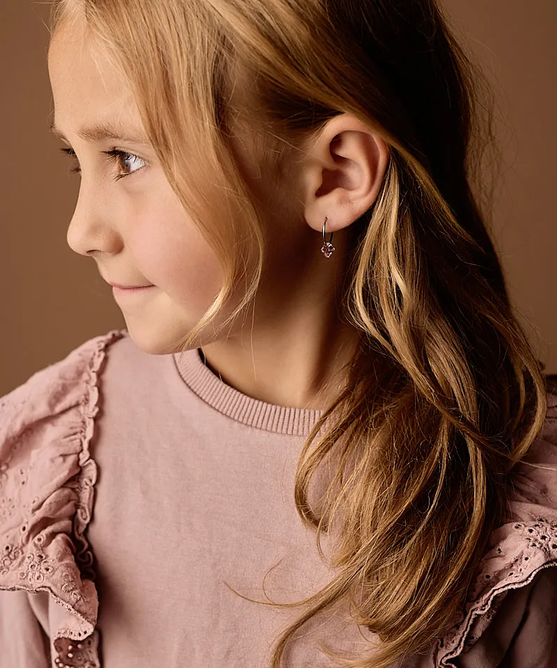 Blomdahl Bicone Ear Ring øredobber 14 mm light rose titan