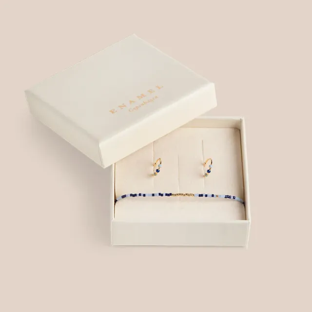 Enamel Blue Harmony gavesett blå emalje