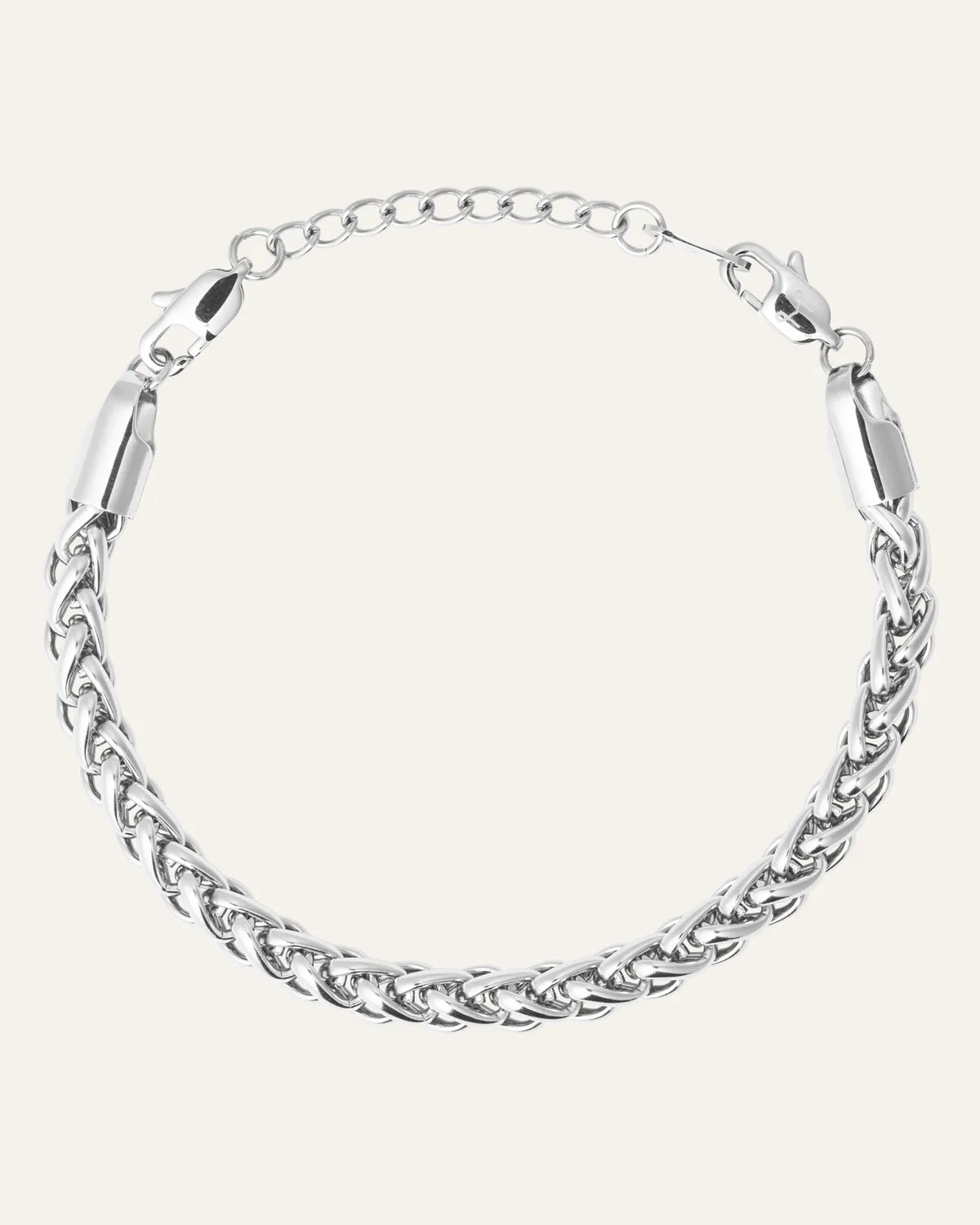 Mockberg Rebel Chain armbånd sølv flettet stål