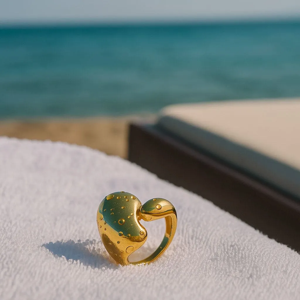 Mea Nani Bergen Chunky ring 17 gullbelagt statement