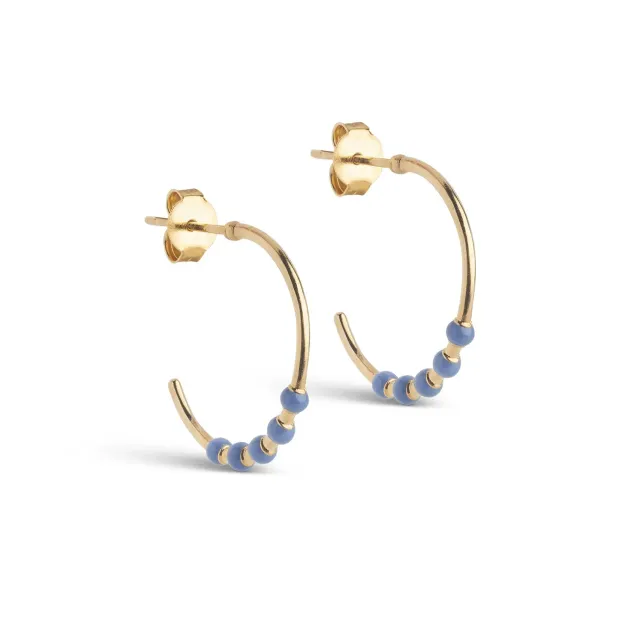 Enamel Lola Large Cornflower øredobber 20 mm forgylt