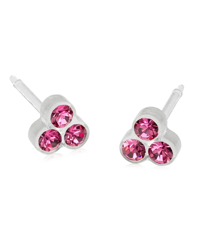 Blomdahl Clover øredobber 6 mm rose plast