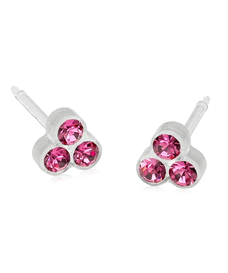 Blomdahl Clover øredobber 6 mm rose plast