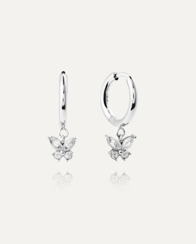 Mockberg Butterfly Hoops øredobber sølv 14mm
