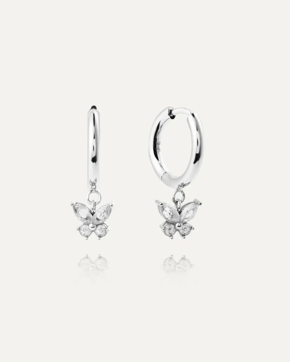 Mockberg Butterfly Hoops øredobber sølv 14mm