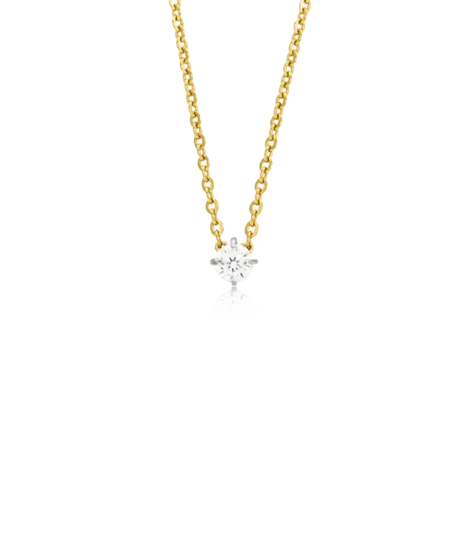 Blomdahl Tiffany halssmykke gull CZ White 5 mm