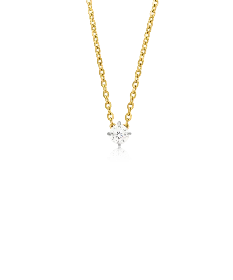 Blomdahl Tiffany halssmykke gull CZ White 5 mm
