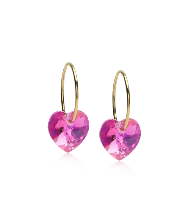 Blomdahl Ear Ring 14 mm Pendant Heart øredobber rose gullfarget